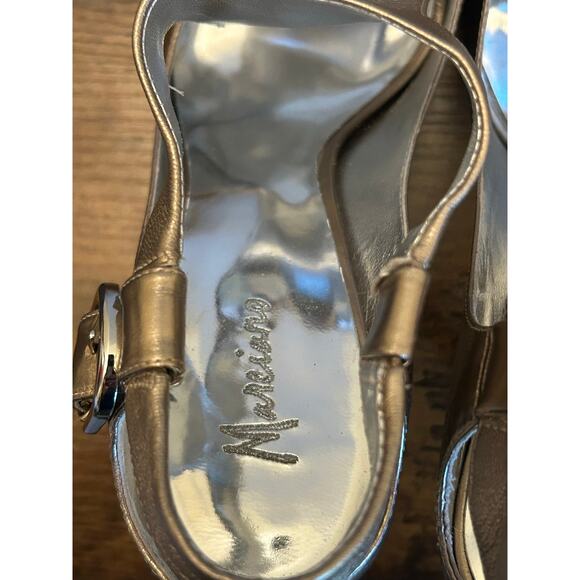 VTG 2008 Marciano Metallic Champagne/Rose Gold Size 8.5 Peep Toe Sling Back Heel - Picture 13 of 14